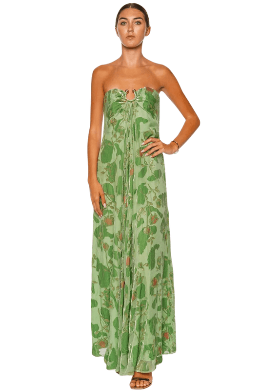 Renay Moldavite Strapless Maxi Dress