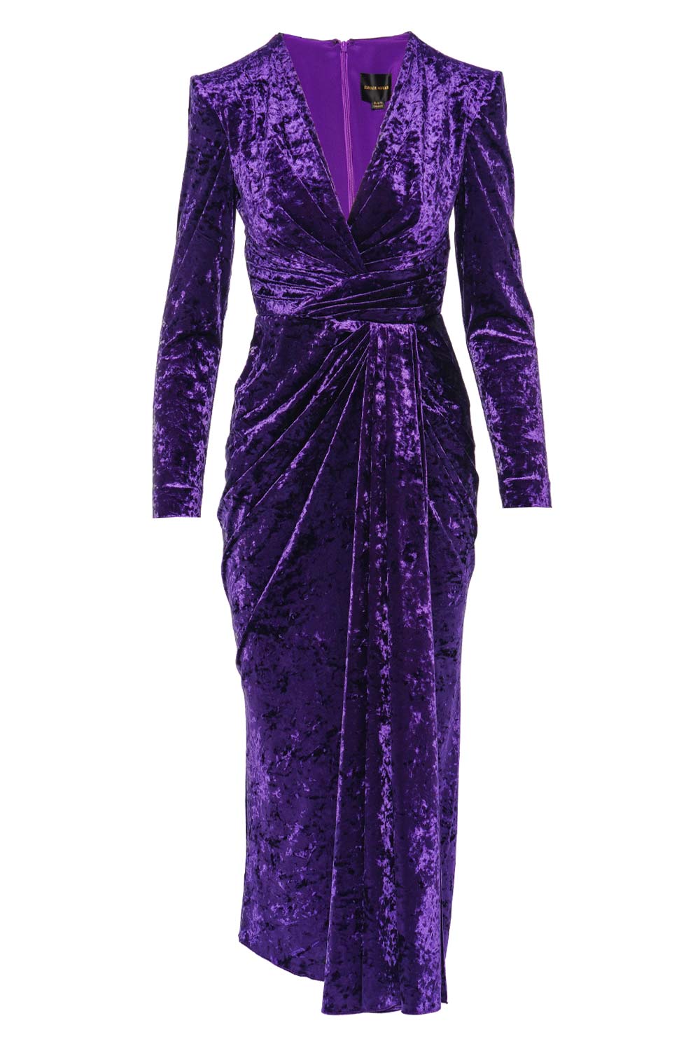 Amaranth Purple Velvet Midi Dress
