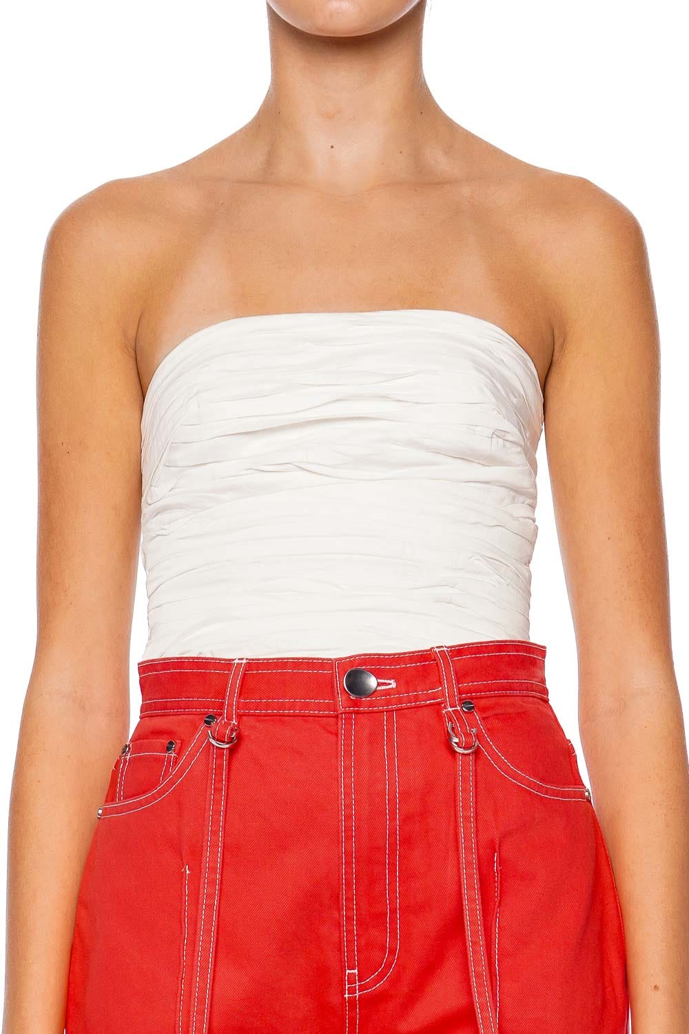 Sunbeam Strapless Ivory Ruched Bustier