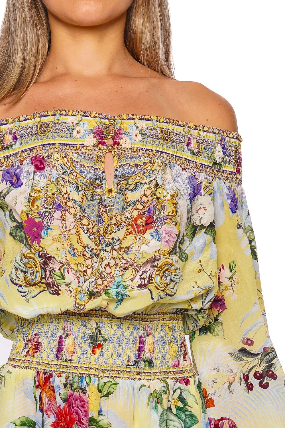 Flor Fantástica Off Shoulder Mini Dress