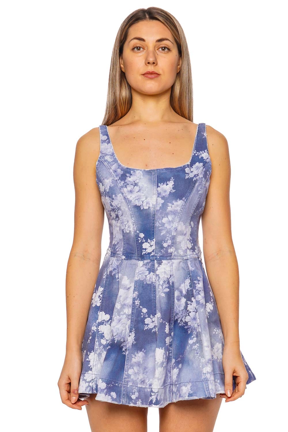 Piero Floral Denim Mini Dress
