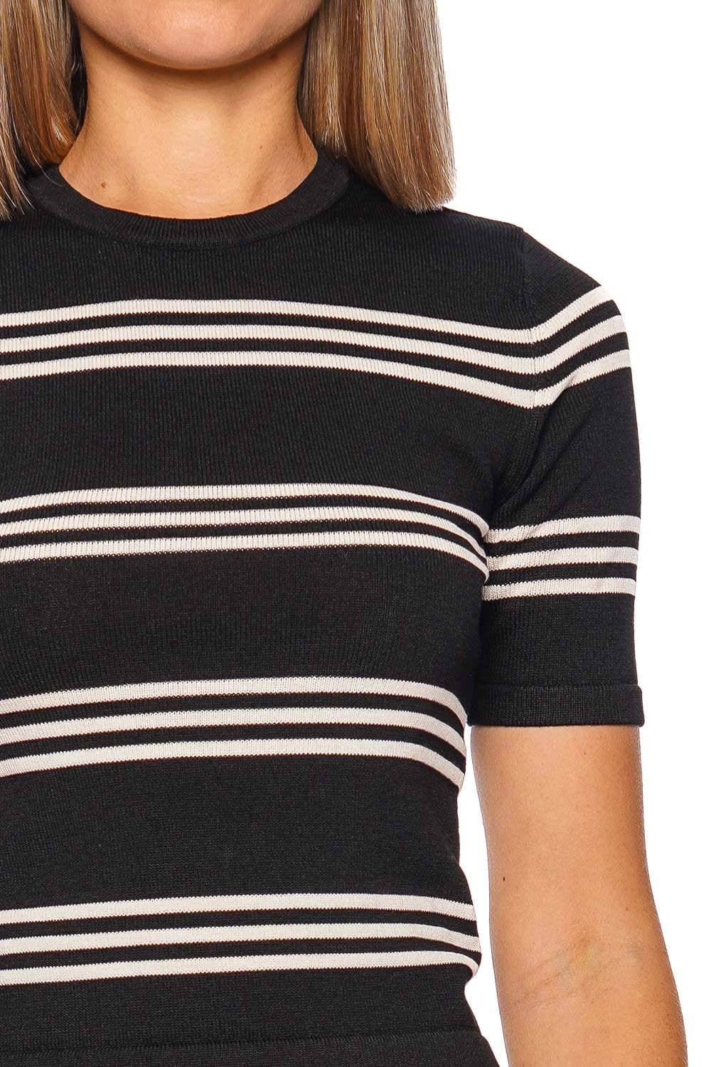 Ry Striped Short Sleeve Knit Top