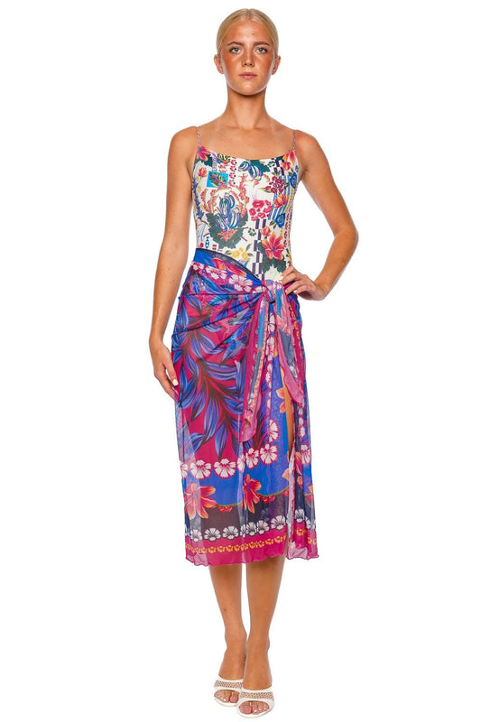 Marine Citrus Pareo Cover Up