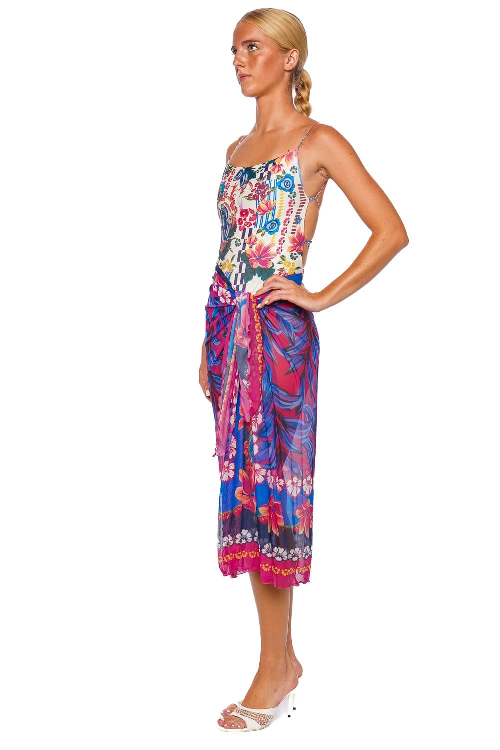 Marine Citrus Pareo Cover Up