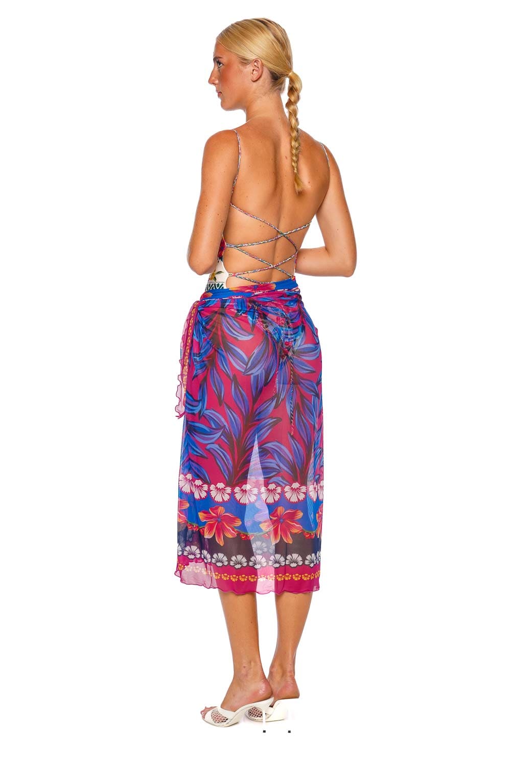 Marine Citrus Pareo Cover Up