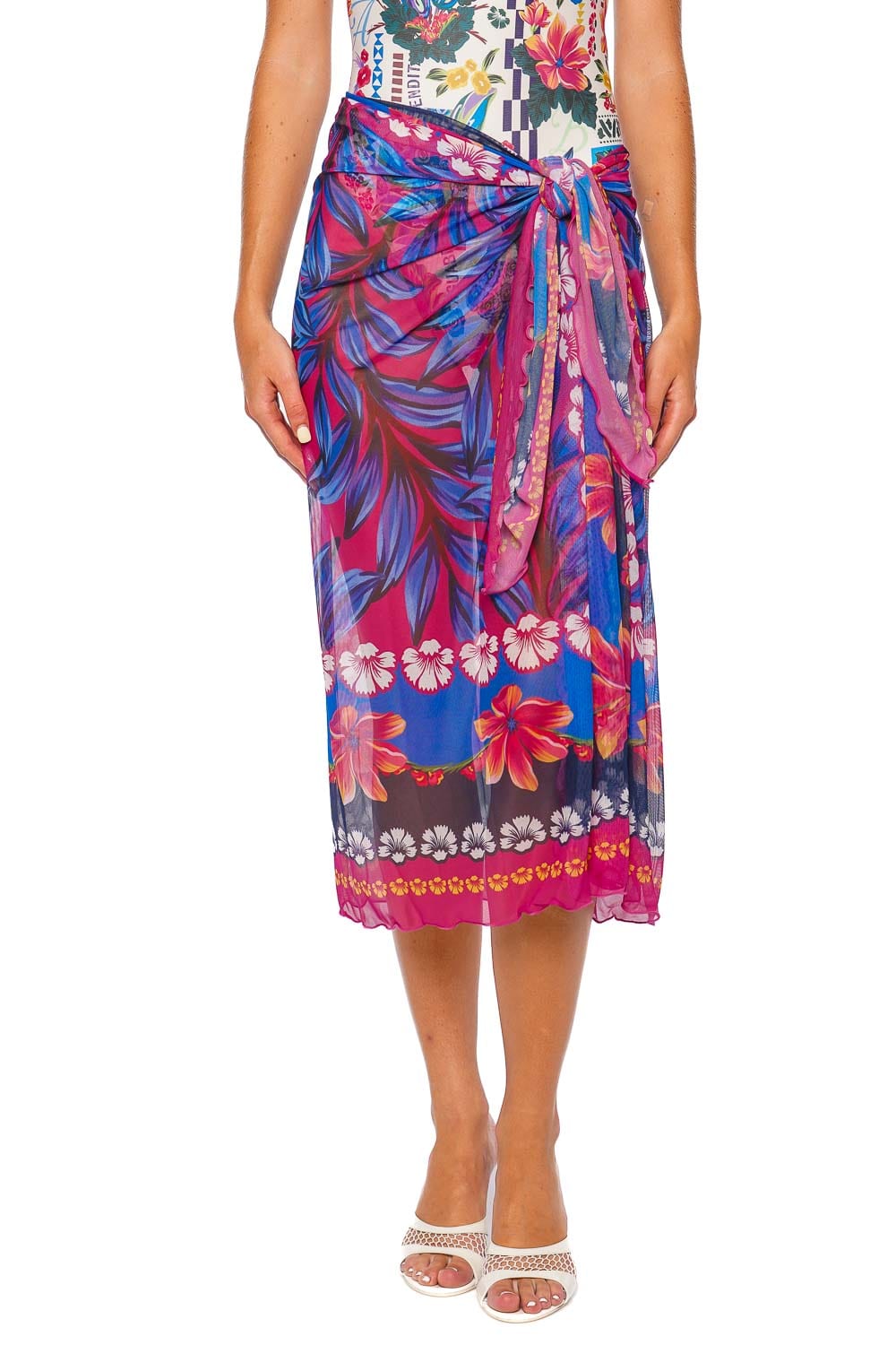 Marine Citrus Pareo Cover Up