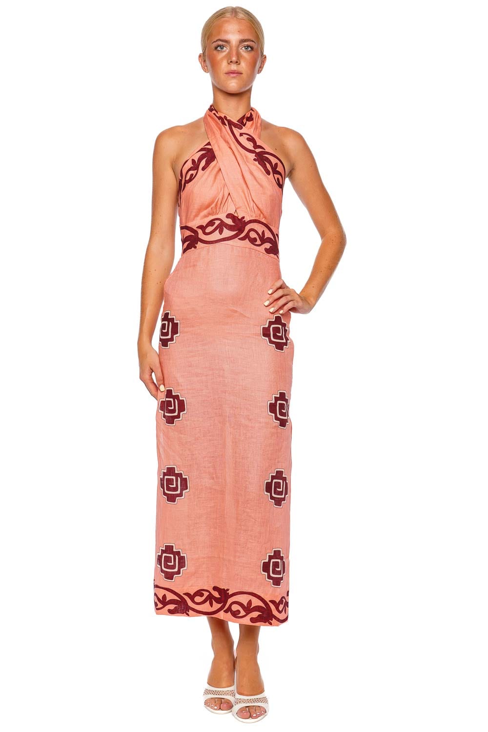 Energetic Patterns Halter Midi Dress