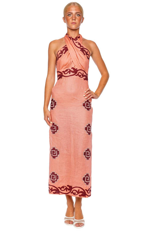 Energetic Patterns Halter Midi Dress