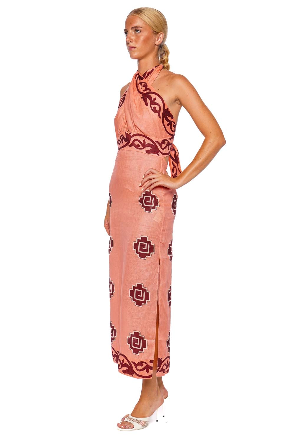 Energetic Patterns Halter Midi Dress