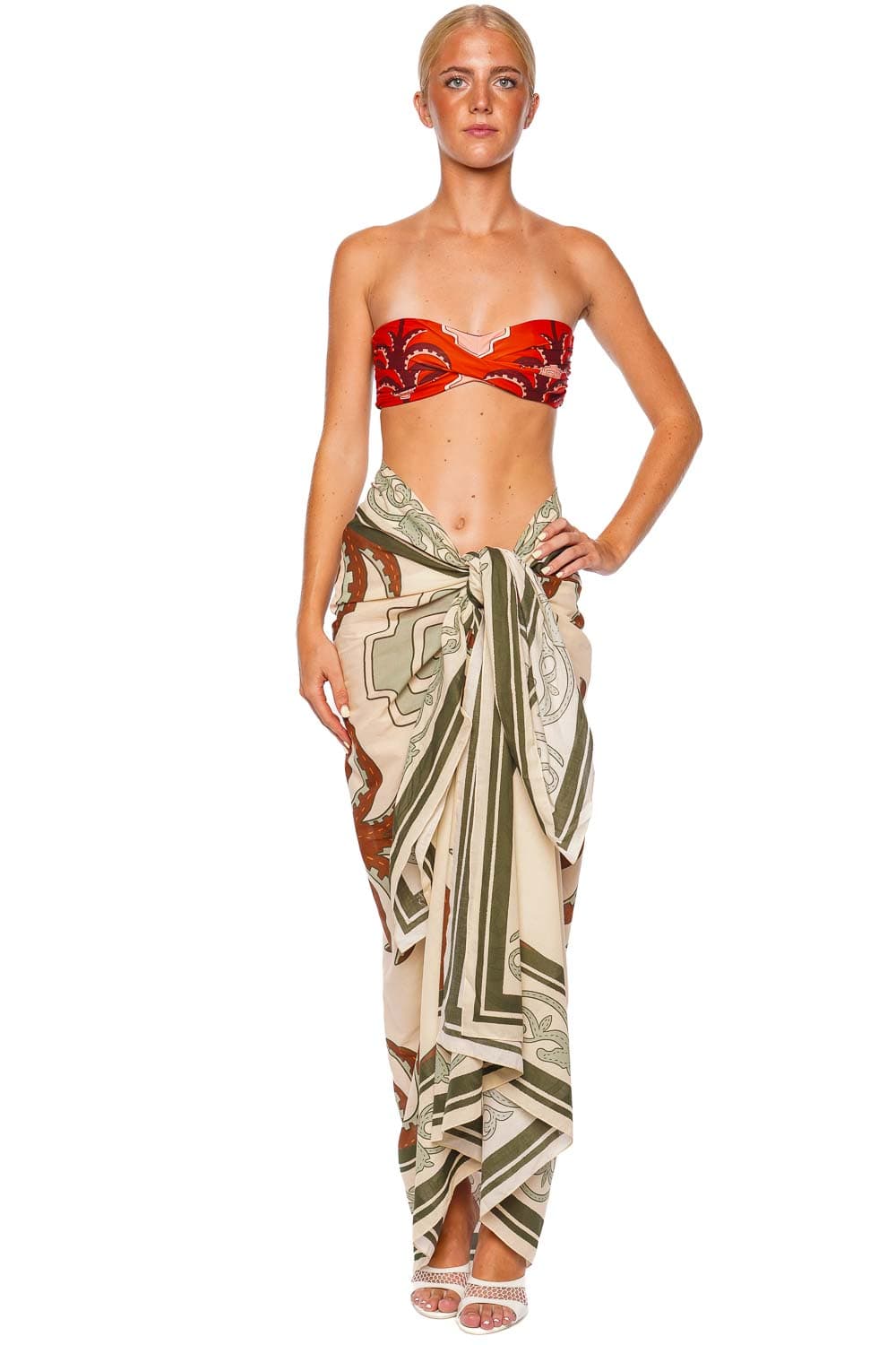 Palm Tropical Equestrian Pareo Cover Up