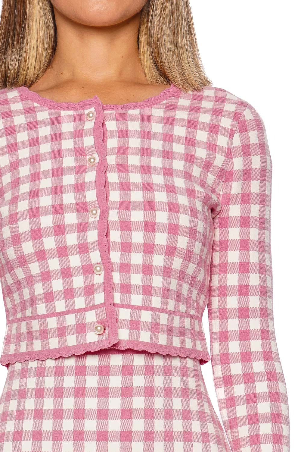 Bridgette Checkered Knit Cardigan
