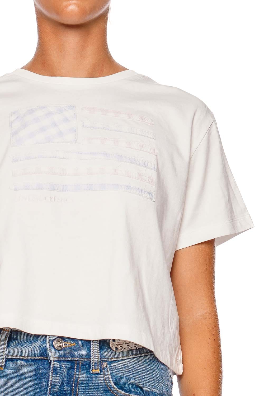 Nyssa White Faded Short Sleeve Tee
