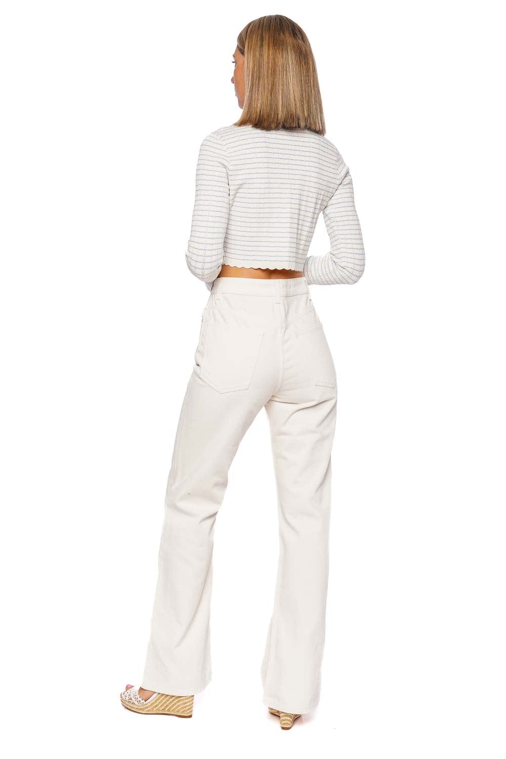 Media Sailor Striped Pointelle Cardigan