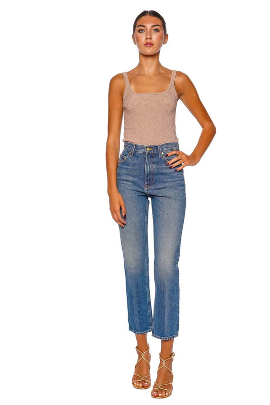 Breeze Rose Gold Ribbed Knit Tank
