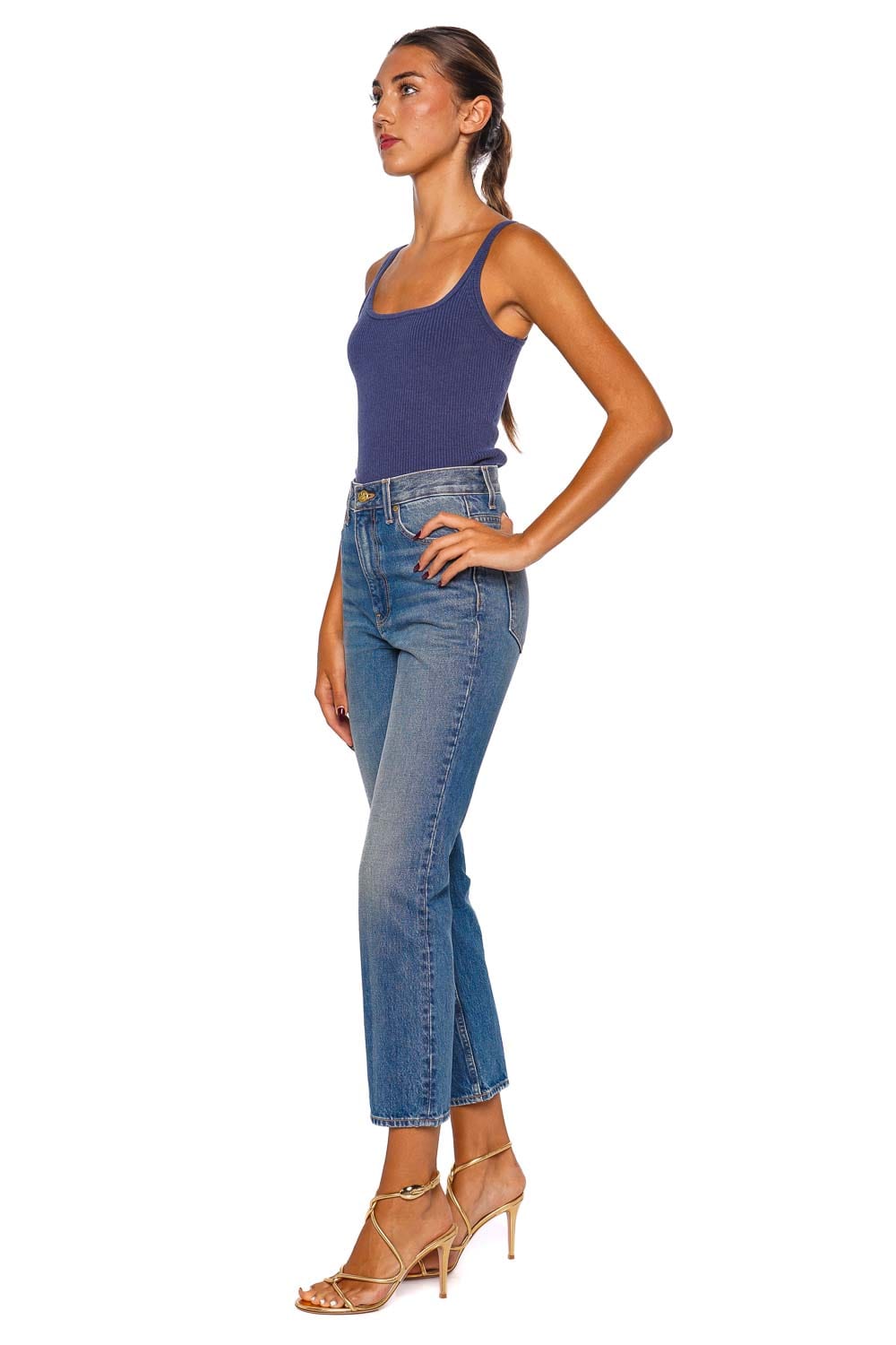 Emma Slate Ribbed Knit Tank