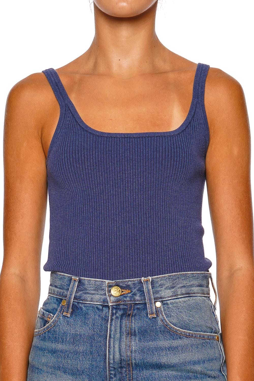 Emma Slate Ribbed Knit Tank