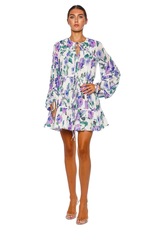 Clover Floral Long Sleeve Mini Dress