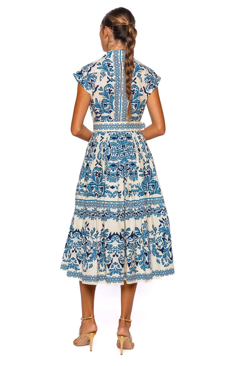 Octavia Belted Cotton Midi Dress