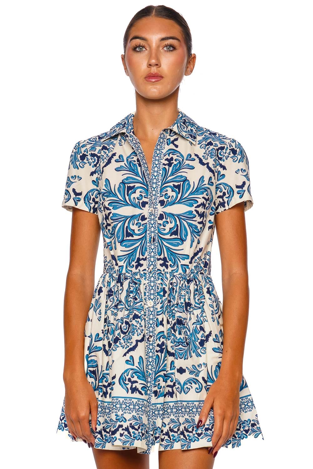 Noor Printed Mini Shirt Dress