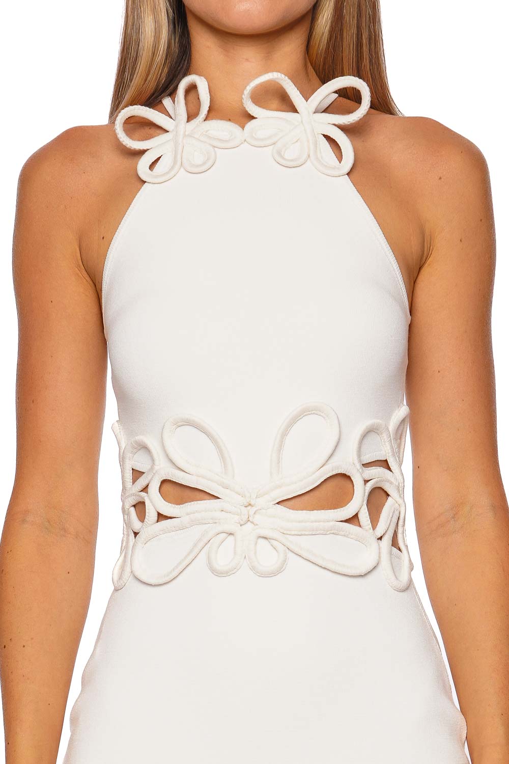 Jena Corded Crochet Knit Midi Dress