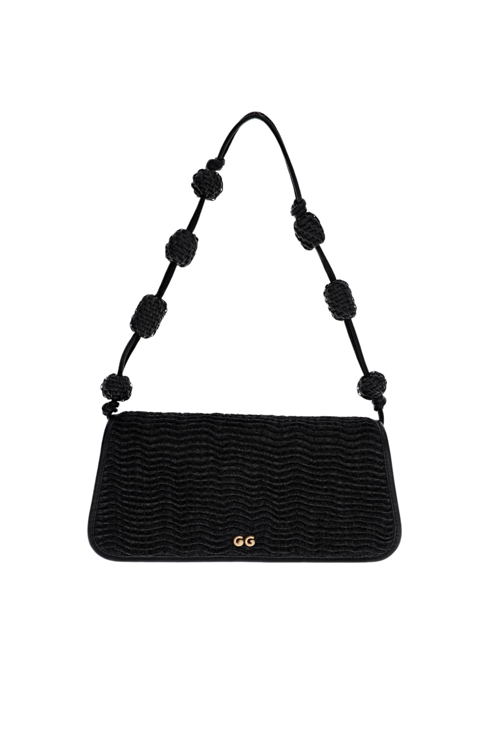 Sunniva Black Raffia Shoulder Bag