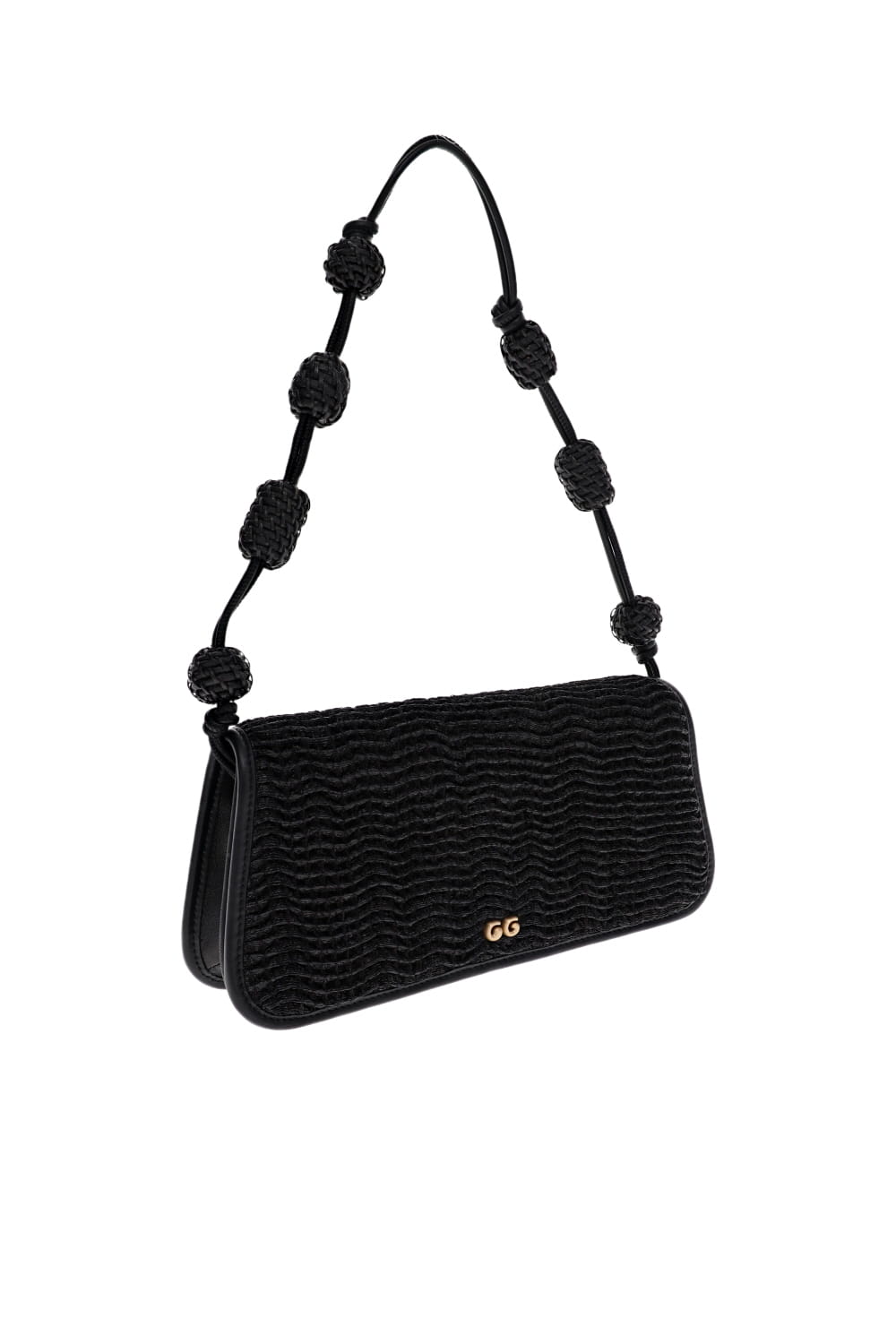 Sunniva Black Raffia Shoulder Bag