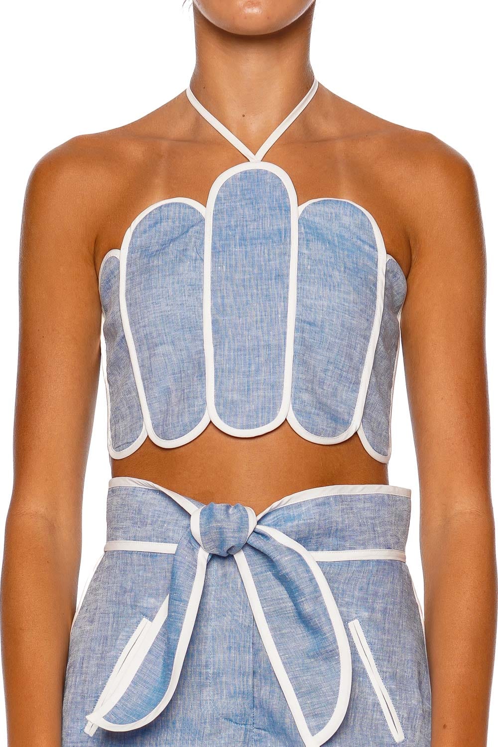 Lenny Scalloped Panel Halter Top