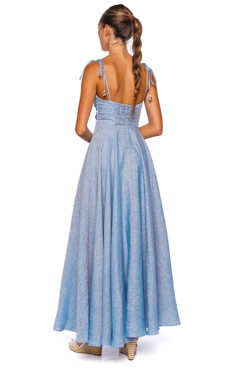 Monroe Cut Out Linen Maxi Dress