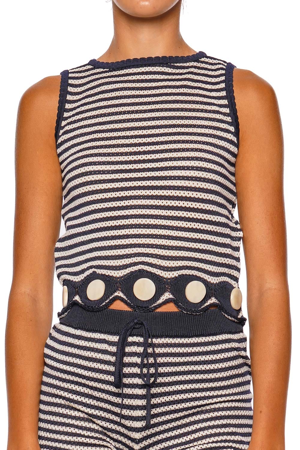 Rocio Navy Stripe Knit Top