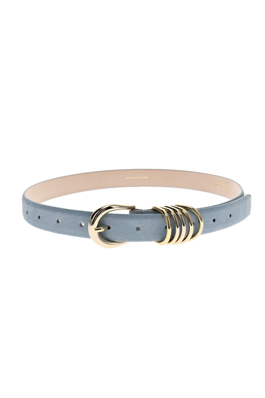 Hollyhock Powder Blue Suede Leather Belt