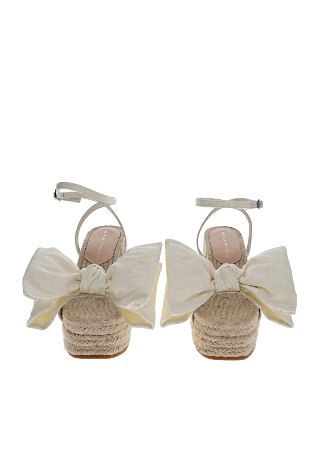 Angelina Cream Moiré Bow Wedge