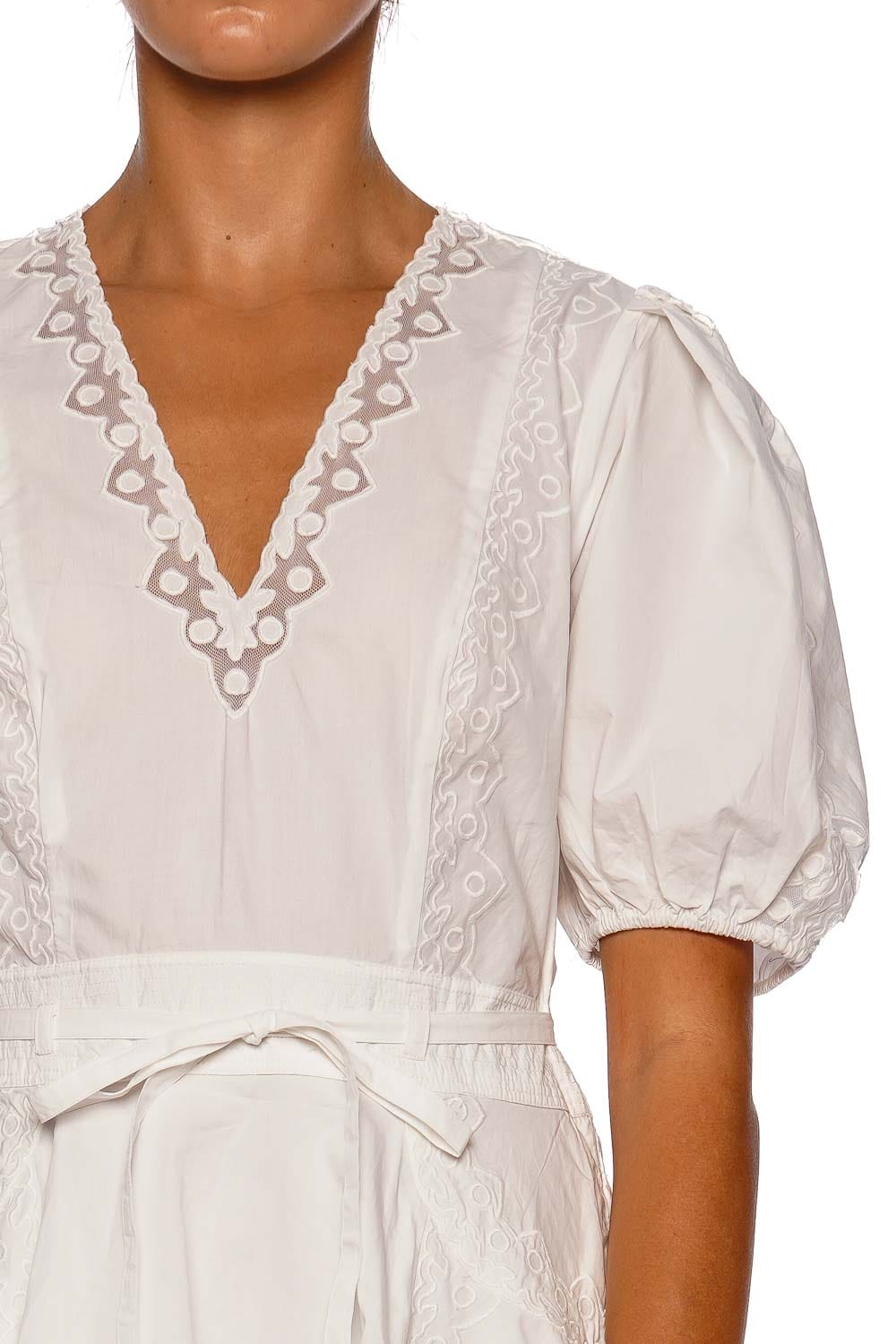 Camila Embroidered Short Sleeve Mini Dress
