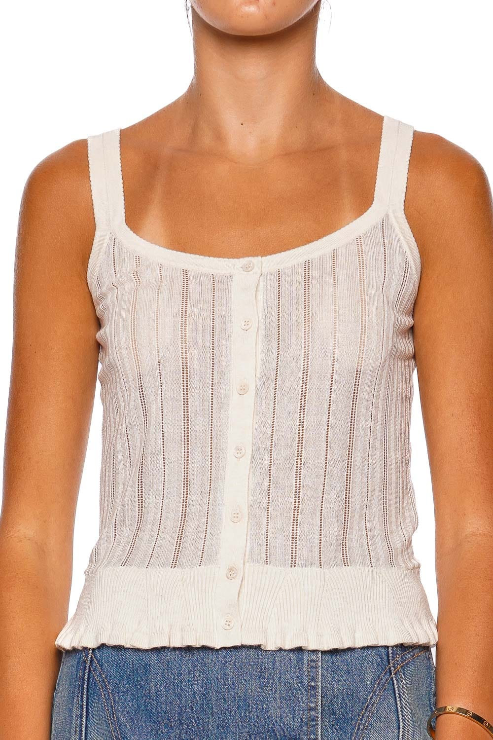 Callie Pristine Pointelle Knit Camisole