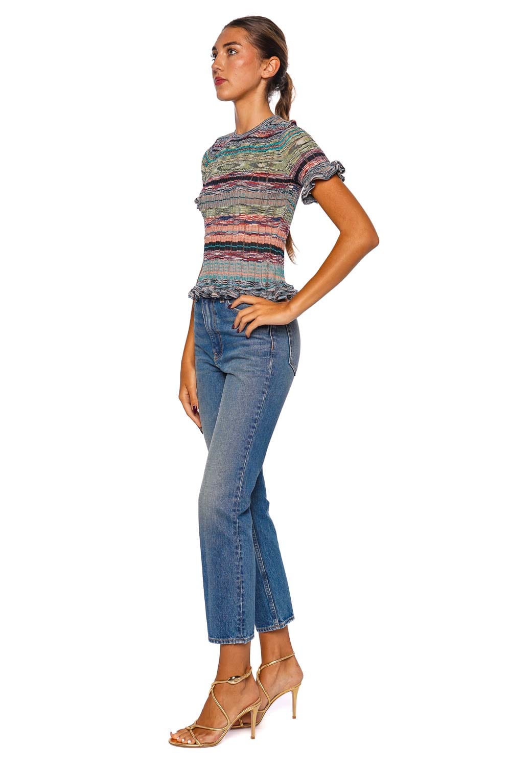 Miya Azurite Short Sleeve Knit Top