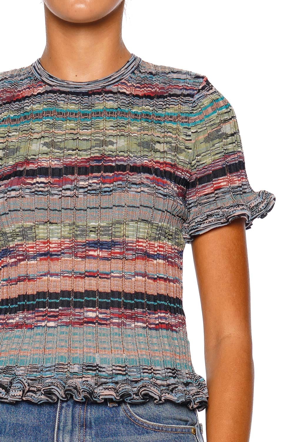 Miya Azurite Short Sleeve Knit Top