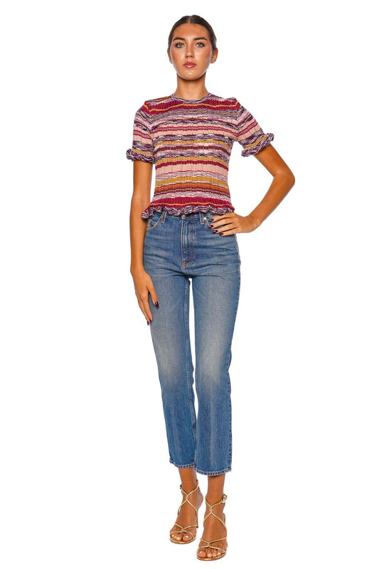 Miya Prism Short Sleeve Knit Top