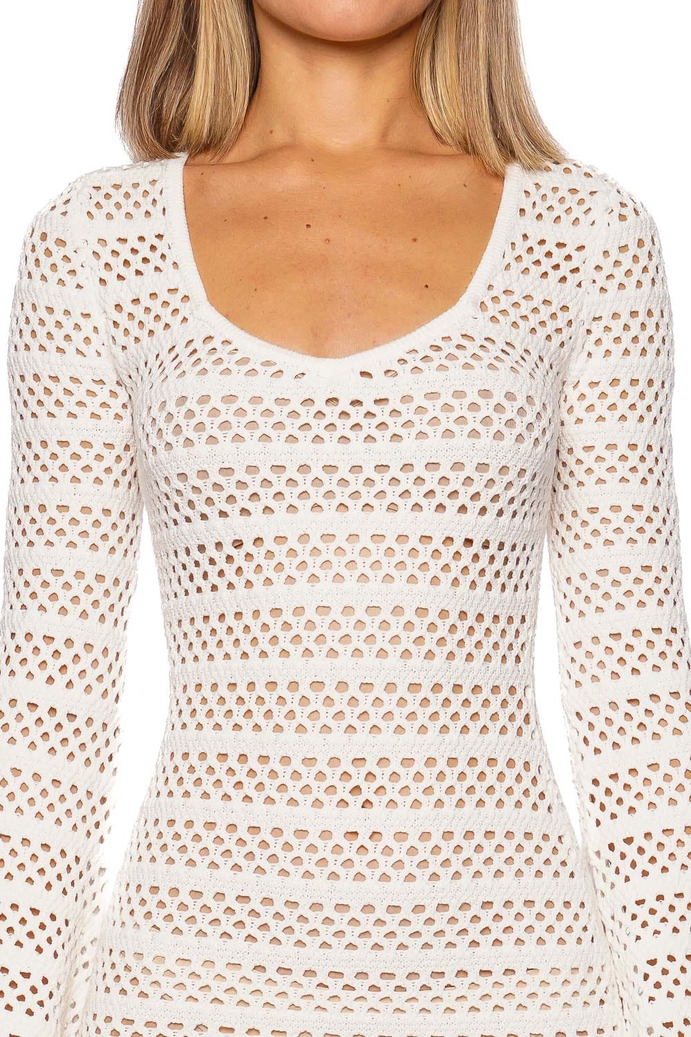 Sophie Long Sleeve Open Knit Mini Dress