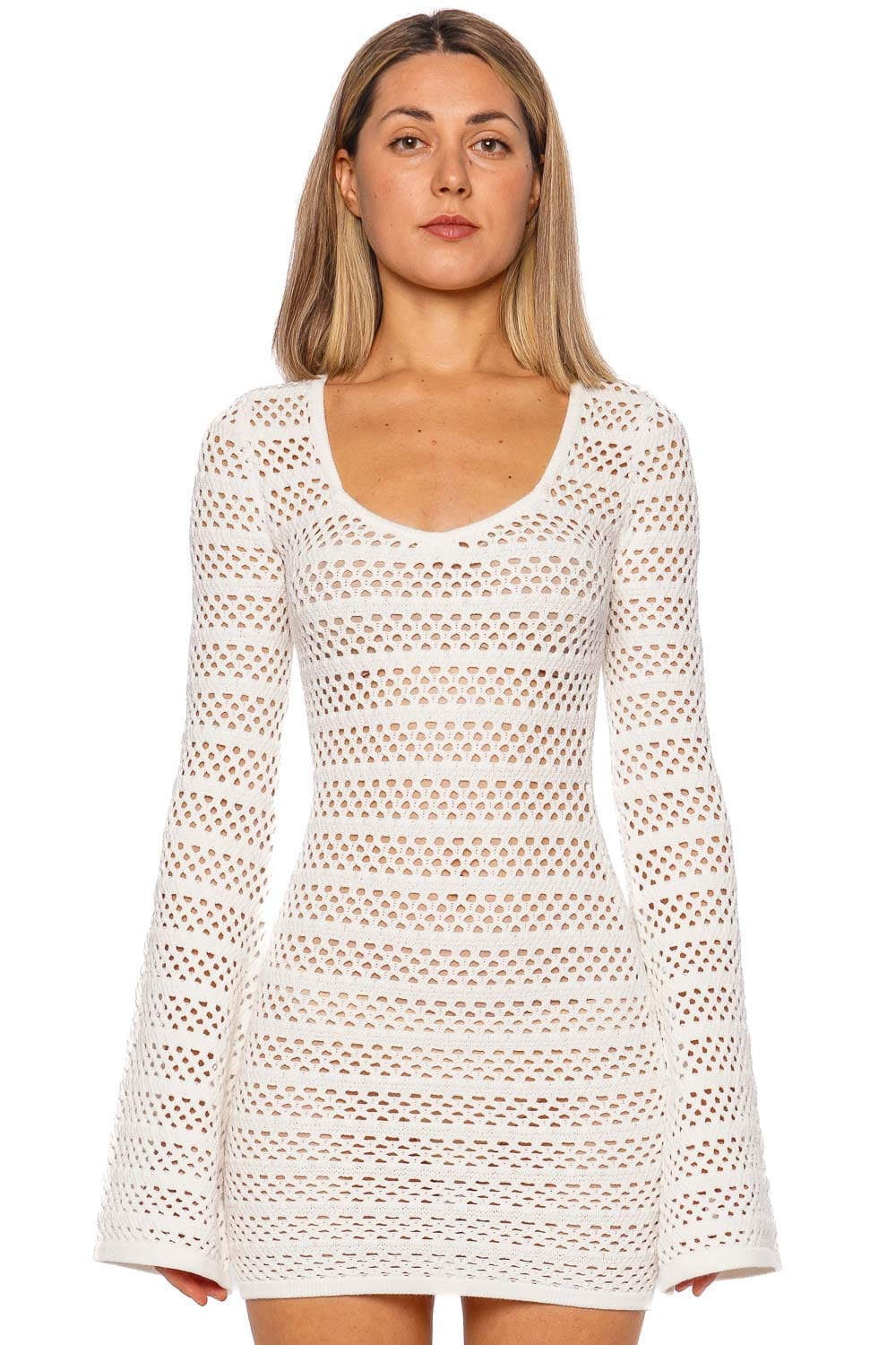 Sophie Long Sleeve Open Knit Mini Dress