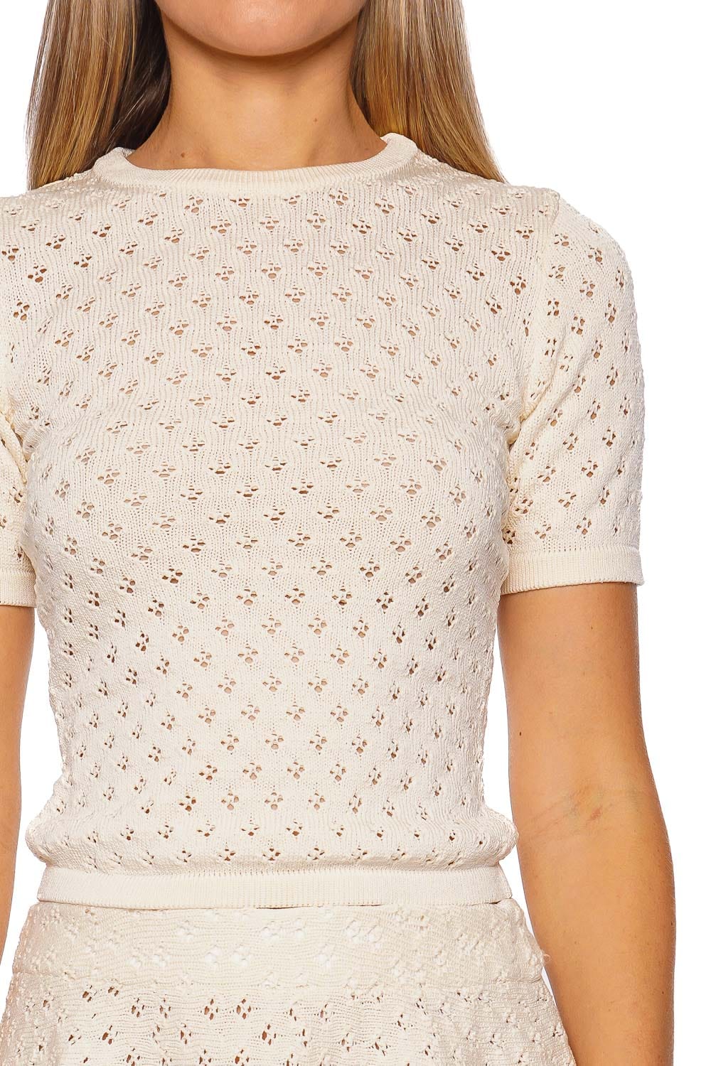 Josie Short Sleeve Pointelle Knit Top