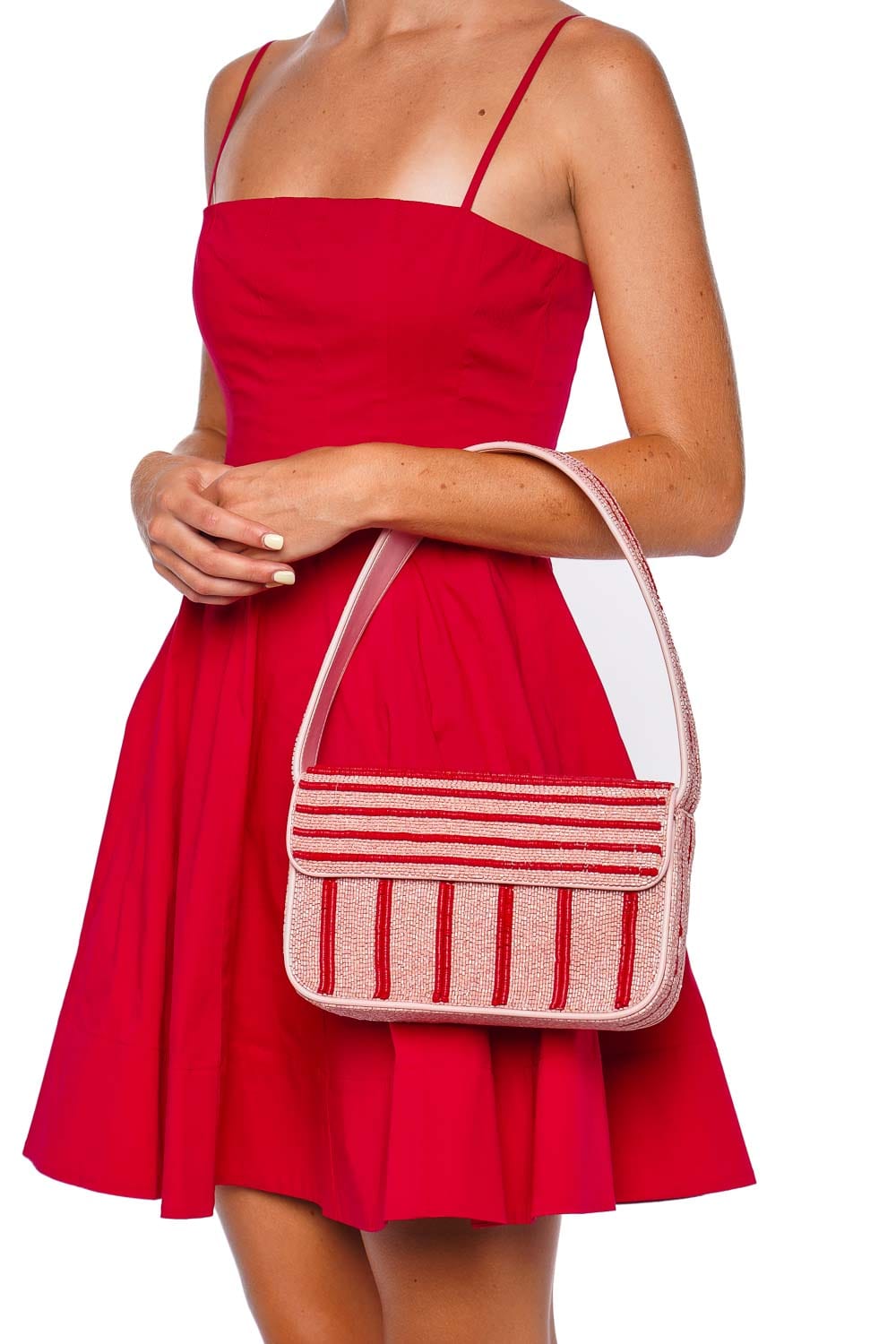 Tommy Montauk Stripe Beaded Shoulder Bag