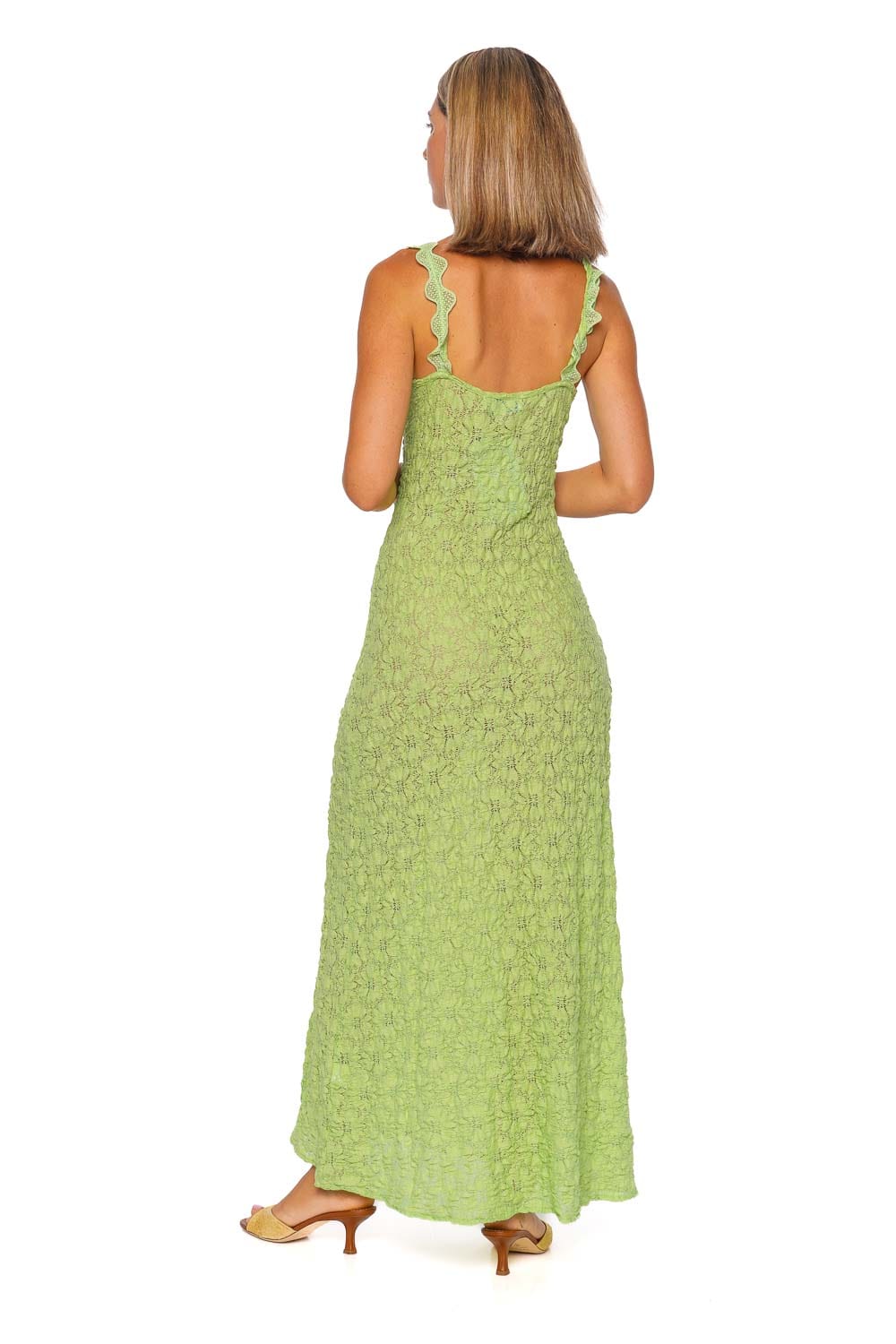 Maea Green Ruffled Maxi Dress