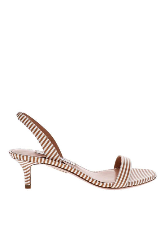 So Nude Caramel Stripe Slingback Sandal