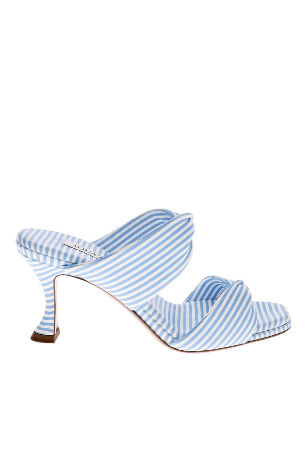 Twist Blue Stripe Knotted Leather Mule