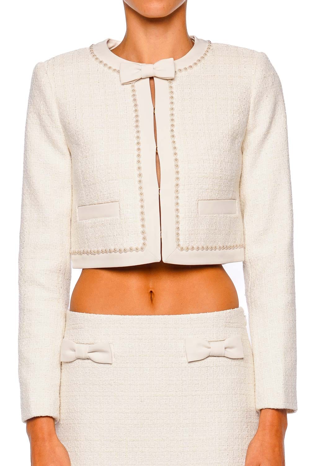 Ralphette Emebllished Tweed Cropped Jacket