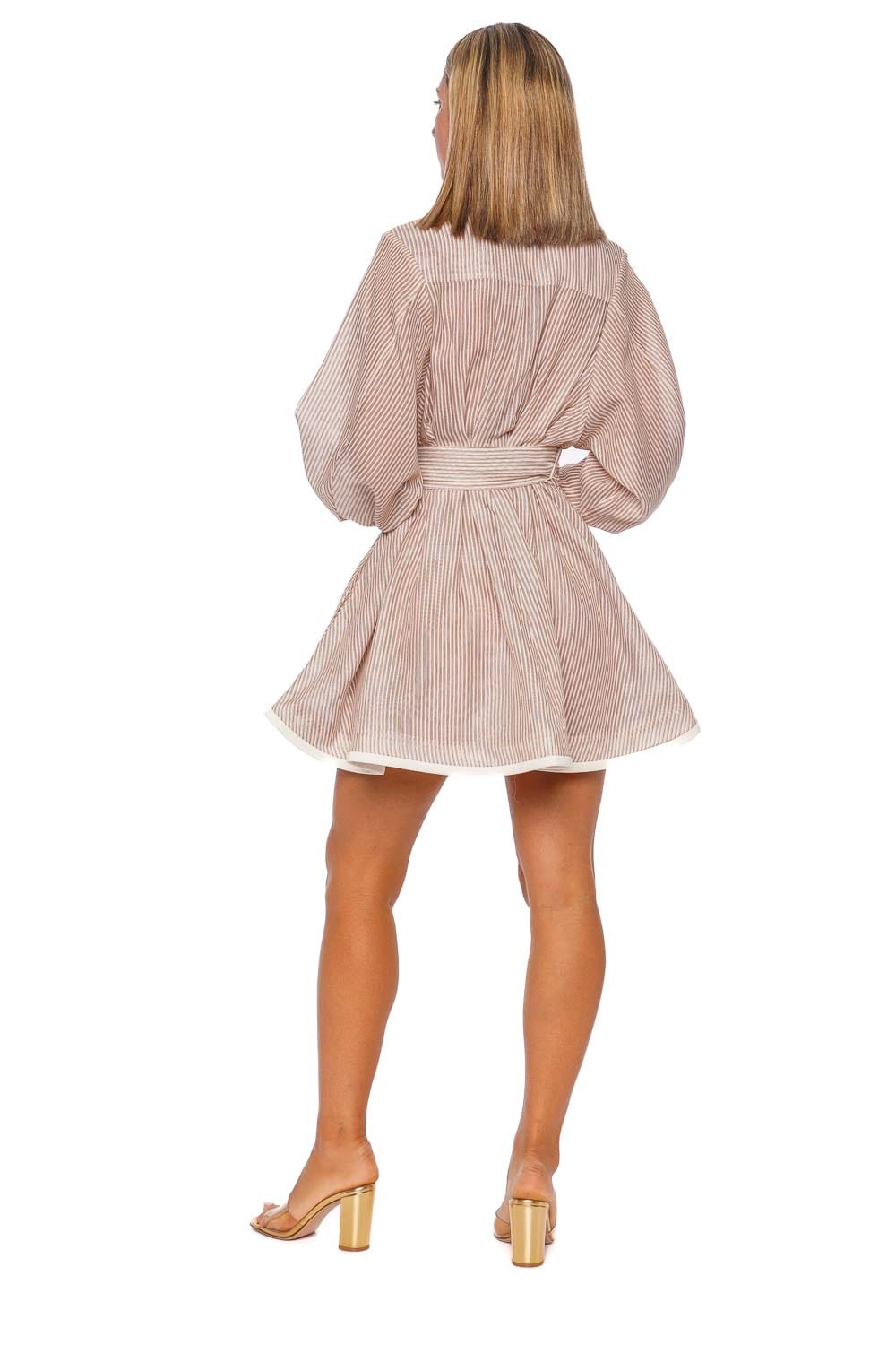 Hypnotic Tuck Striped Long Sleeve Mini Dress