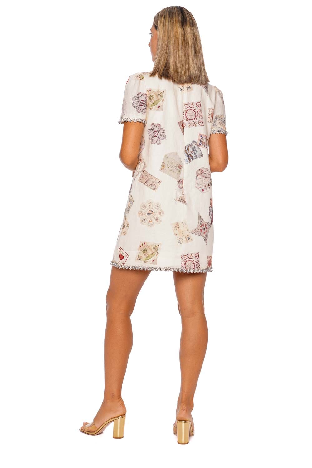 Hypnotic Jewelled Short Sleeve Shift Mini Dress