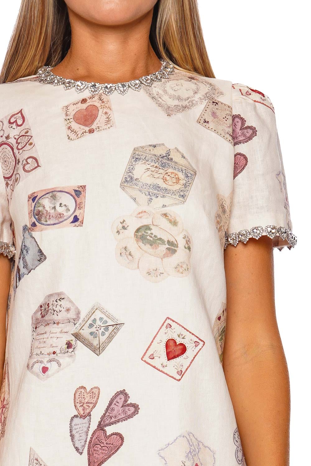 Hypnotic Jewelled Short Sleeve Shift Mini Dress
