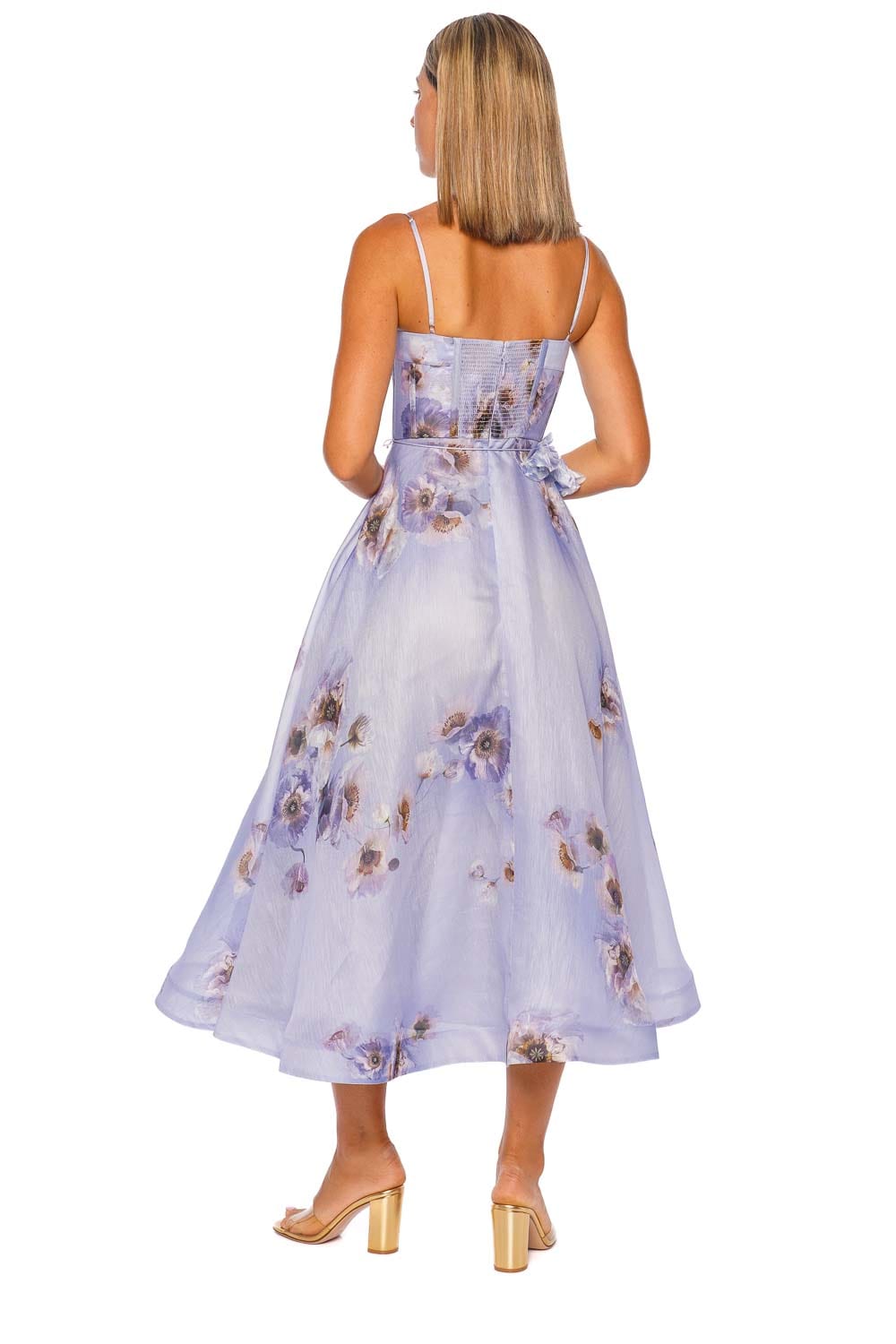Hypnotic Picnic Lilac Floral Bustier Midi Dress
