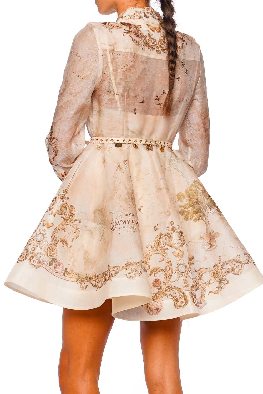 Memento Buttoned Long Sleeve Mini Dress