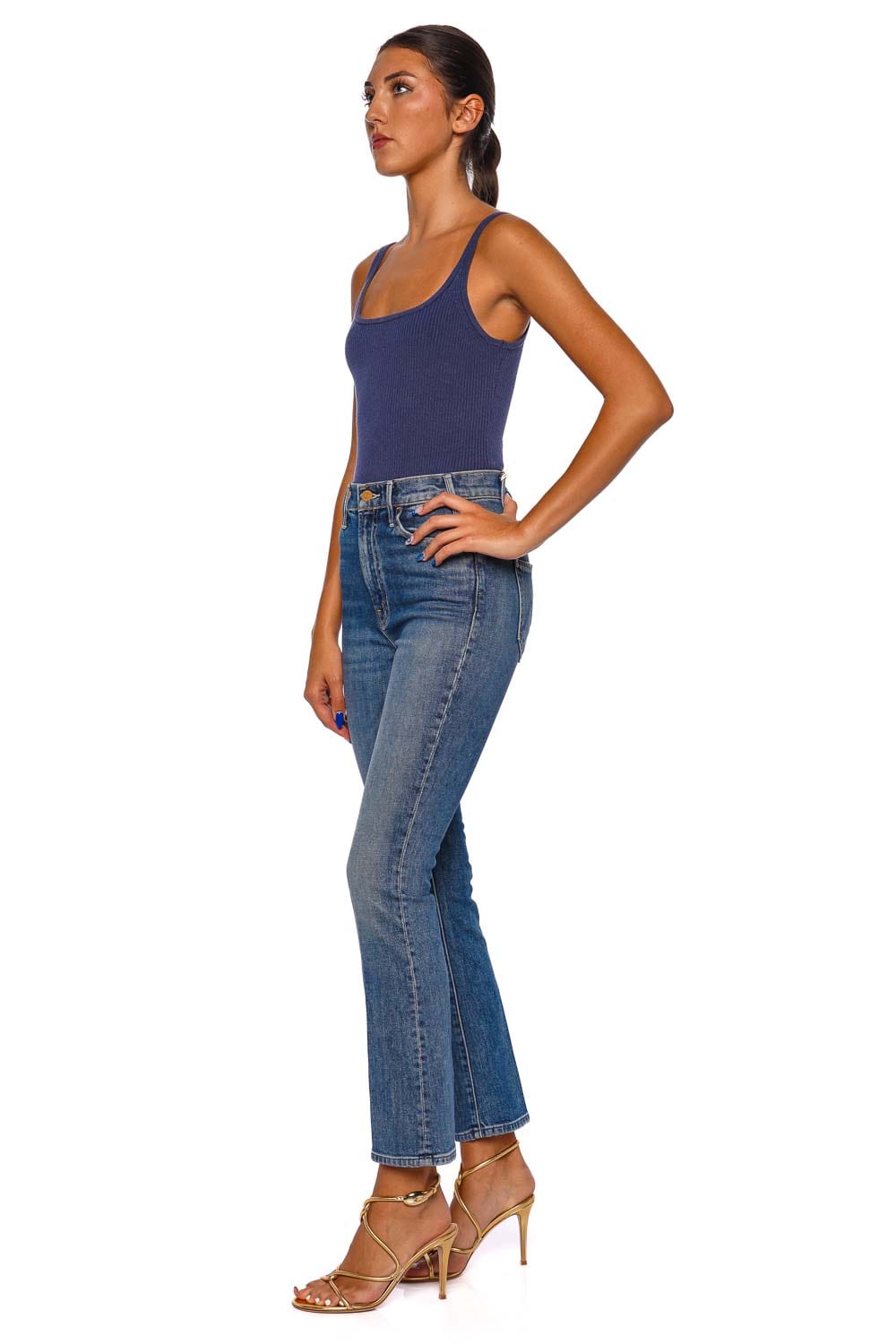 The Hustler Ankle Fray High Rise Jean